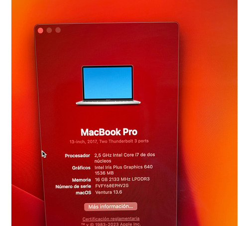 Macbook Pro 13 2017 Core I7 16 Gb Ram