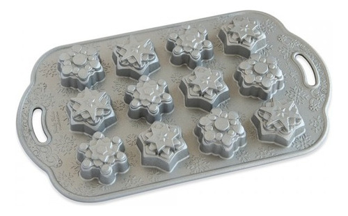 Molde Frosty Flakes Bites Navidad Nordic Ware Color Plateado