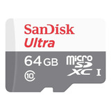 Cartão De Memória Sandisk Sdsquns-064g-gn3mn  Ultra Com Adaptador Sd 64gb