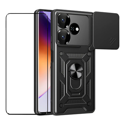 Funda Para Zte Axon 60 Carcasa Uso Rudo + Mica Negro Zte Axon 60