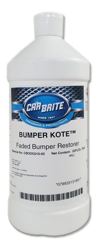 Bumper Kote Car Brite; Restaurador De Plásticos; 946 Ml.