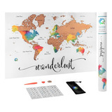 Scratch Off Map Of The World | Deluxe Watercolor Wanderlust 