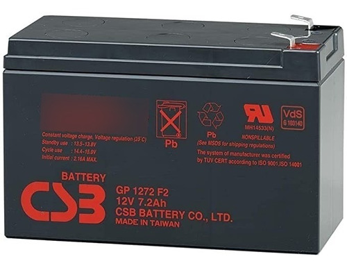Batería Csb 12v/7ah - Ups Y Otros - 12 Voltios 7.2 Amperios