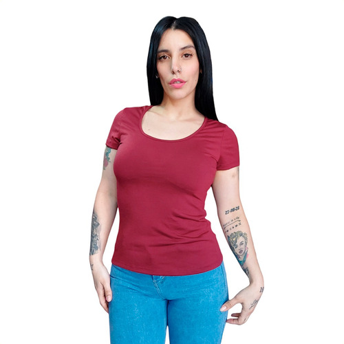  6 Remera Basica Mujer Manga Corta Pack X 6  Memoria Cero