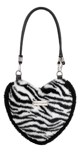 Bolso De Piel De Felpa En Forma De Corazón Para Mujer