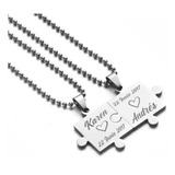 Collares Personalizados Pareja Duo Complementa Rompecabezas 