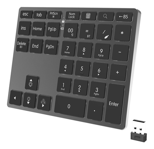 Teclado Numérico De 35 Teclas, Inalámbrico, De Aleación De A