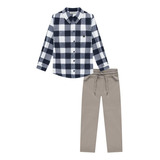 Camisa Ml E Calca Infantil Masculina Social Luc Boo