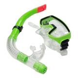 Set Careta Y Snorkel Swimmer Buceo Silicona Doble Válvula