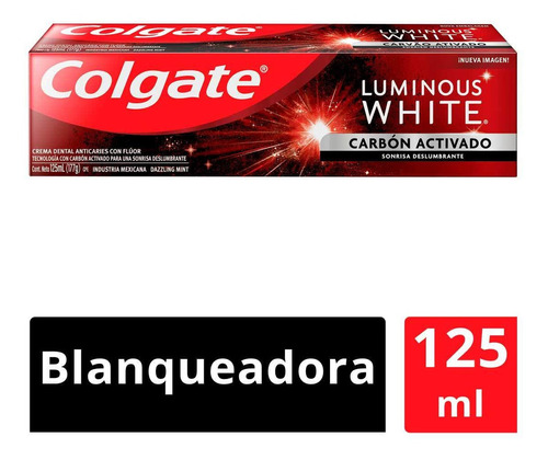 Pasta Dental Colgate Luminous White Carbón Activado En Crema