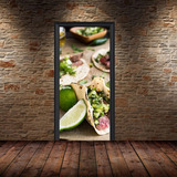 Vinilo Para Puerta Taco Comida Mexicana Picante Lunch M7