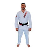 Kimono Jiu Jitsu Trançado Branco Azul Preto Level One Shiroi