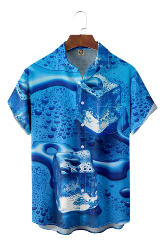 Camisa Hawaiana Unisex Azul Ice Cube, Camisa De Playa For V