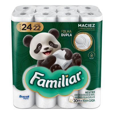 Papel Higiênico Familiar Folha Dupla 24 Rolos | MercadoLivre
