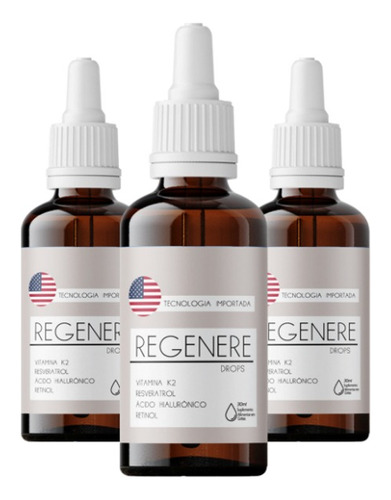 3x Regenere Drops Tecnologia E.u.a Ácido Hialurônico Retinol