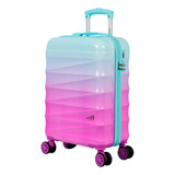 Mala De Viagem Grande 30 Kg Rodinhas Duplas 360° Cadeado Tsa Cor Rosa & Azul