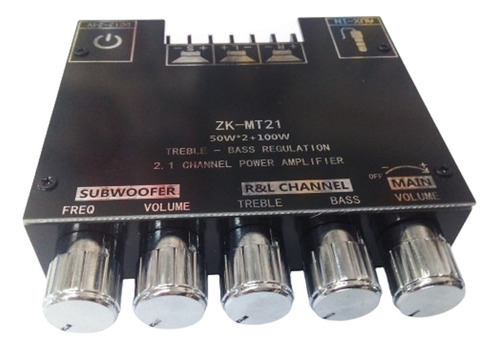 Placa Amplificador 2.1 Bluetooth 200w Rms Zk-mt21