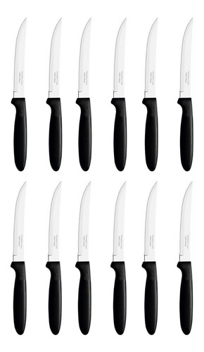 12 Cuchillos De Asado Tramontina Ipanema Negro Samihome