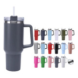 Copo Caneca Garrafa Grande Inox Com Alça E Canudo Térmico