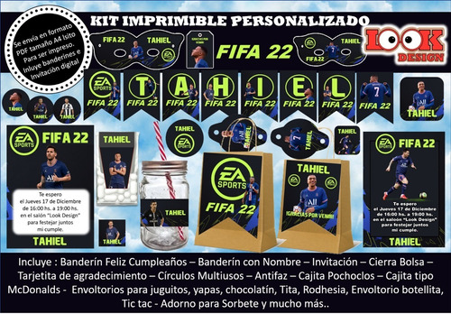 Kit Imprimible Candy Bar Fifa 22 Futbol Soccer Personalizado