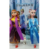 Muñeca Frozen X2 Anna Y Elsa Musicales 30cm Articuladas
