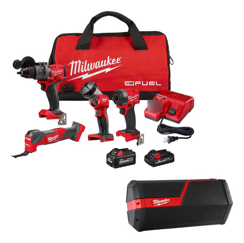 Milwaukee Kit De Herramientas M18 Fuel 4ta Gen + Parlante