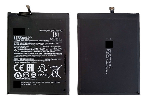 Bateria Compatible Con Xiaomi Redmi Note 9 M2010j19sc Bn54