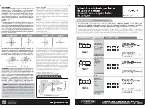 Junta Tapa Cilindros Illinois P/ Toyota Matrix 4zz 3zz 1zz Foto 6
