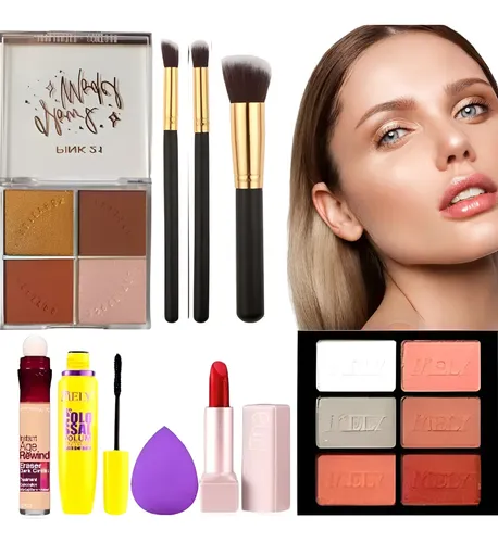 Kit Maquillaje Básico Mujer Ideal Rutina Diaria 9 Cosméticos