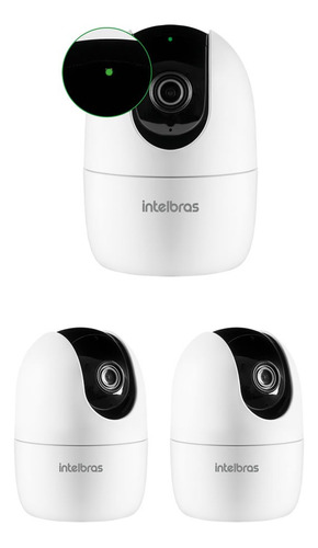 Kit 3 Câmeras Wi-fi 360° Cartão Memória 32gb Im4 C Intelbras
