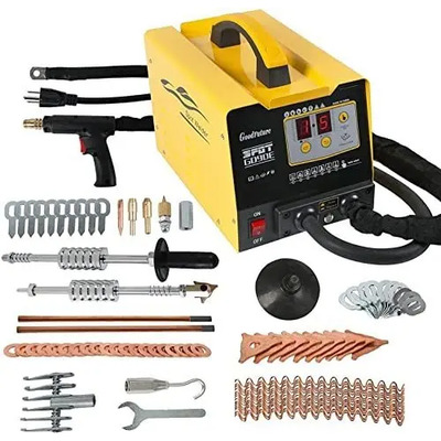 Motocoche 110v 3kw Dent Puller Machine Spotter Welder, 3500a Herramienta De Reparación De Puertas De Capó De Puntos Múltiples Con Extractor De Abolladuras Y Pistolas De Soldadura | Meses sin interés