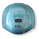 Cabina Sun 54w Para Uñas Uv/led Color Celeste Holografico