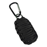 Chaveiro Com Paracord Mosquetão Preto Sobrevivência