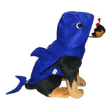 Roupa Fantasia Pet Cachorro Gato Tubarão Azul Halloween