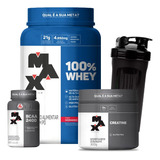 Combo: 100% Whey 900g Bcaa 60cap Creatina 300g Coqueteleira