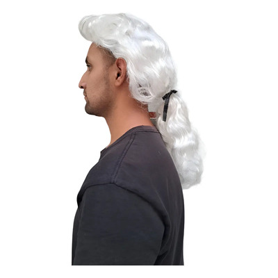 Peluca Juez Inglés Colonial Blanca Elegante | Envío gratis
