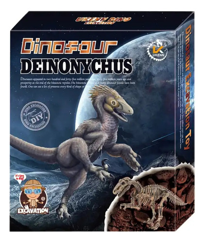 Grezer Kit Excavación Dinosaurio Esqueleto Fósil Deinonychus