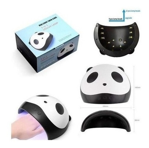 Lámpara Panda Usb Para Manicura De Uñas 12 Leds Uv 