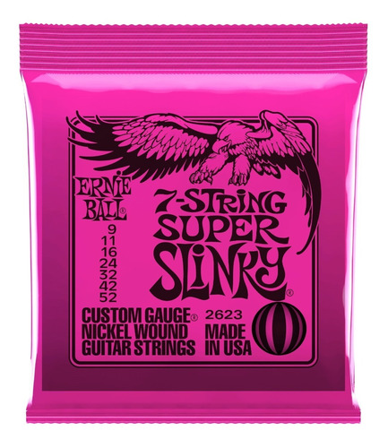 Encordado Ernie Ball 2623 Guitarra Eléctrica 7 Cuer + 2 Pick