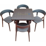 Oferta Juego Mesa Cuadrada Ref. Negra + 4 Sillas Luna Negra