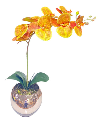 Arranjo De Orquídea Artificias No Vaso Espelhado Rose