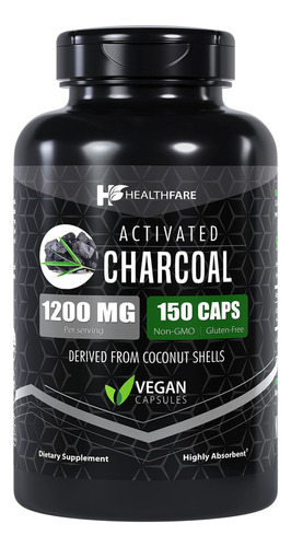 Cápsulas De Carbón Activado Healthfare 1200 Mg | 150 Cáps