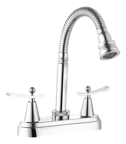 Llave Mezcladora Con Garza Flexible Lavabo Baño Cuerpo Zinc