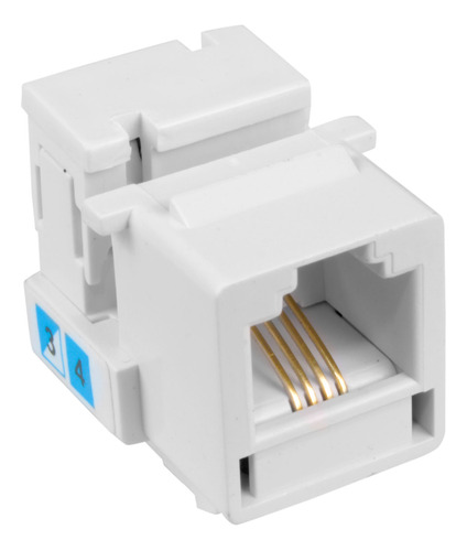 40 Peças Conector Fêmea Keystone Rj11 Jack Telefonia Branco