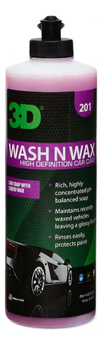 3d Shampoo Wash N Wax  Lava Y Encera 16 Oz.