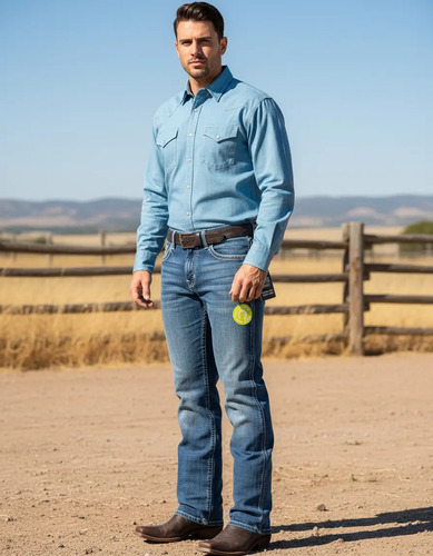 Pantalón Vaquero Kajm Estilo Ariat Original Rizado Bootcut | Meses sin interés