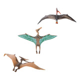 3x Plástico Pterosauria Modelo Coleccionable Juguete