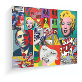 Cuadro Maderatela Bantec Obama Monroe 60 X 42 Cm Pop Art