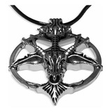 Collar Pentagram Invertido Sabático Cabeza De La Cabra Colga