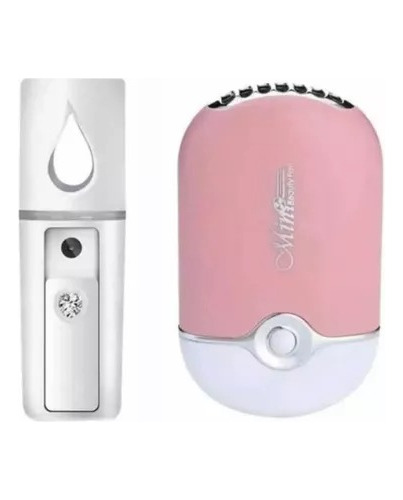 Kit Nano Mister + Mini Ventilador Usb Alongamento De Cílios